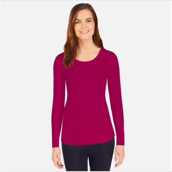 Women's Smooth Stretch Thermal Scoop Neck Top - Picture 1 of 3